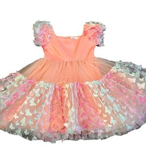 Lola + The Boys Pink and Pastel Butterfly Dress, Size 10